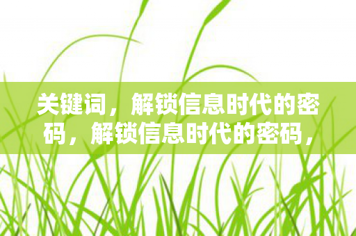 解锁信息时代的密码图片