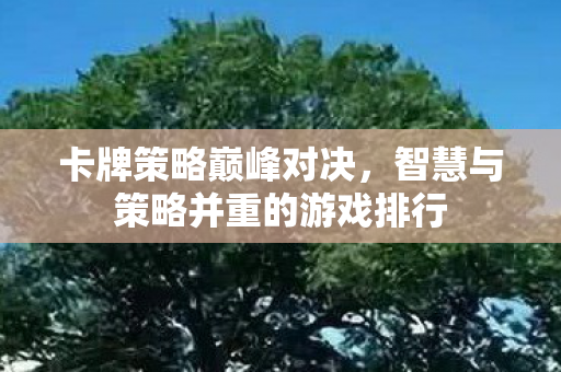 卡牌策略巅峰对决，智慧与策略并重的游戏排行