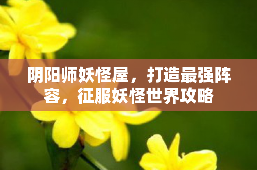 阴阳师妖怪屋,打造最强阵容,征服妖怪世界攻略 阴阳师妖怪屋,打造最强阵容,征服妖怪世界攻略