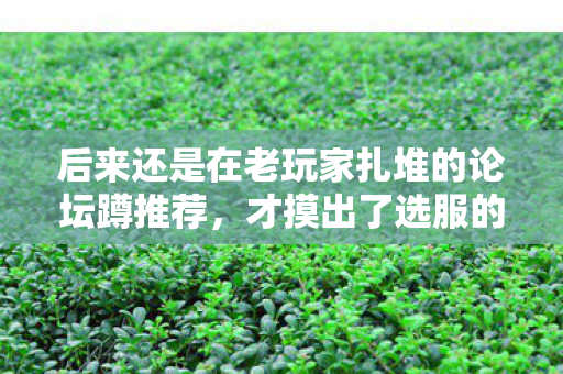 后来还是在老玩家扎堆的论坛蹲推荐图片