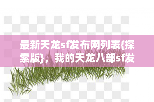 我的天龙八部sf发布之旅图片