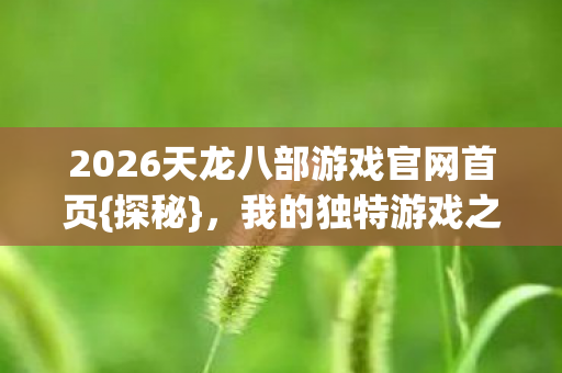 2026天龙八部游戏官网首页图片
