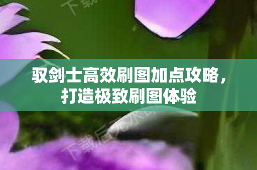 驭剑士高效刷图加点攻略图片