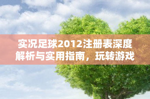 实况足球2012注册表深度解析与实用指南图片