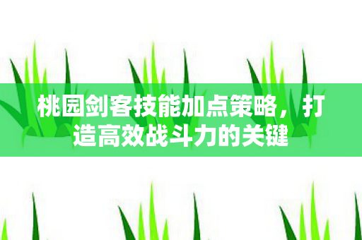桃园剑客技能加点策略图片