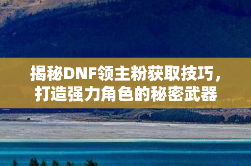 揭秘DNF领主粉获取技巧图片