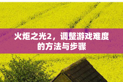 调整游戏难度的方法与步骤图片