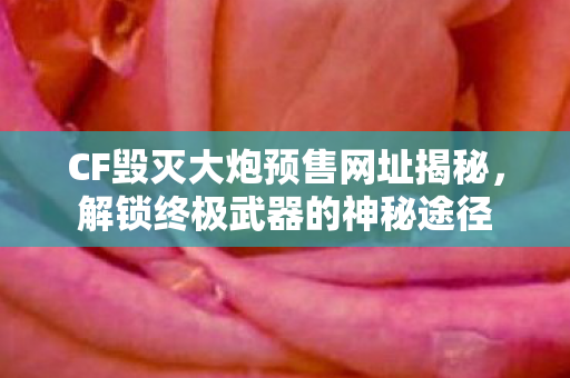 CF毁灭大炮预售网址揭秘图片