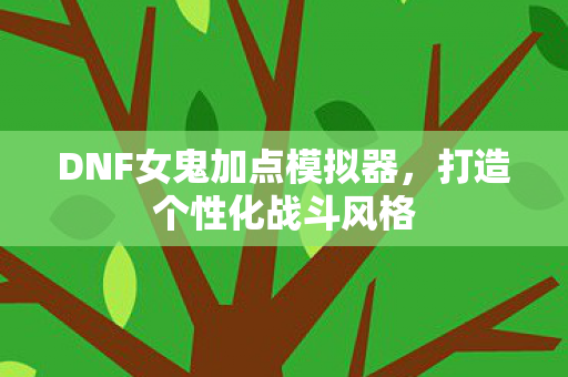 DNF女鬼加点模拟器图片