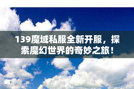 139魔域私服全新开服图片