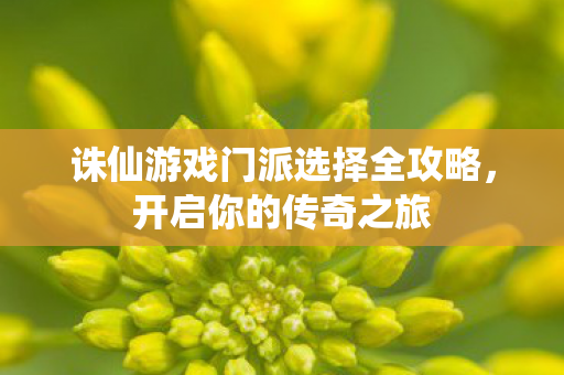 诛仙游戏门派选择全攻略图片