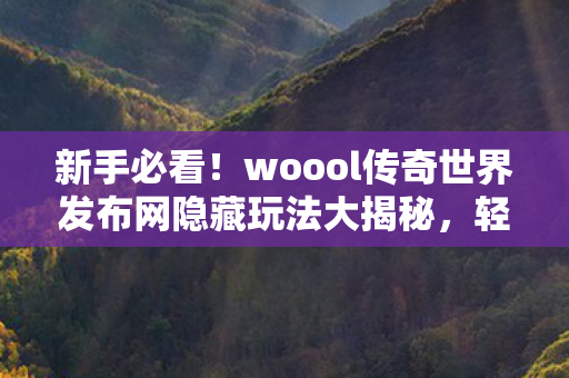 woool传奇世界发布网隐藏玩法大揭秘图片