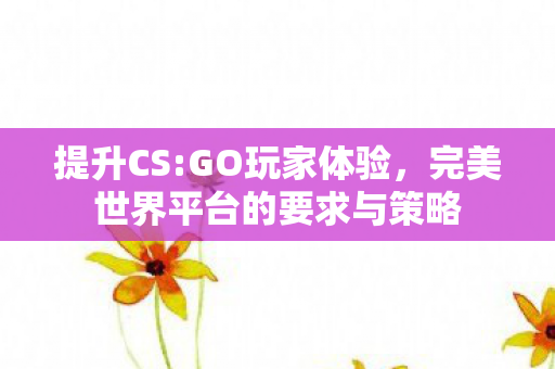 完美世界平台的要求与策略图片