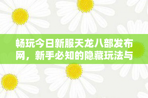 新手必知的隐藏玩法与友好体验大揭秘图片