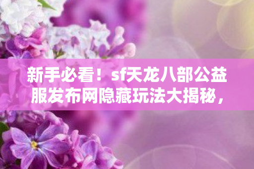 sf天龙八部公益服发布网隐藏玩法大揭秘图片