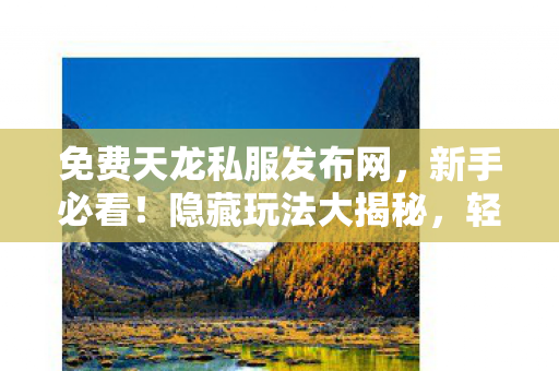 免费天龙私服发布网，新手必看！隐藏玩法大揭秘，轻松畅游天龙世界天龙私服