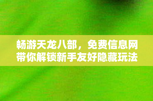 免费信息网带你解锁新手友好隐藏玩法天龙八部私服图片