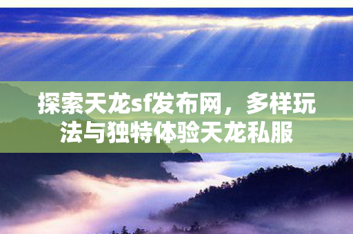 多样玩法与独特体验天龙私服图片
