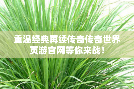 重温经典再续传奇传奇世界页游官网等你来战图片