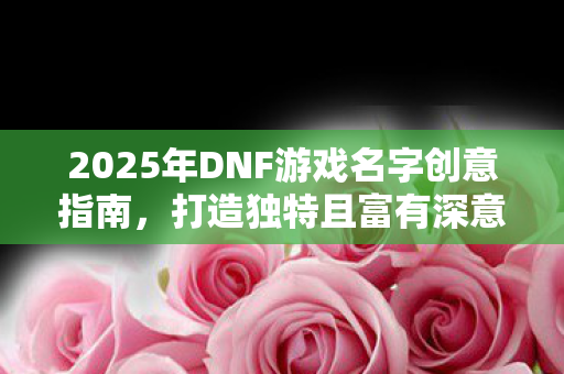 2025年DNF游戏名字创意指南图片