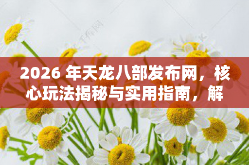 2026 年天龙八部发布网图片