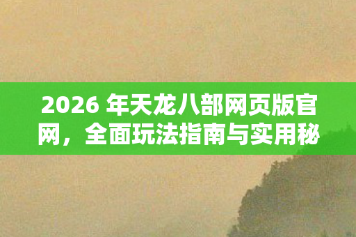全面玩法指南与实用秘籍大公开天龙八部私服图片