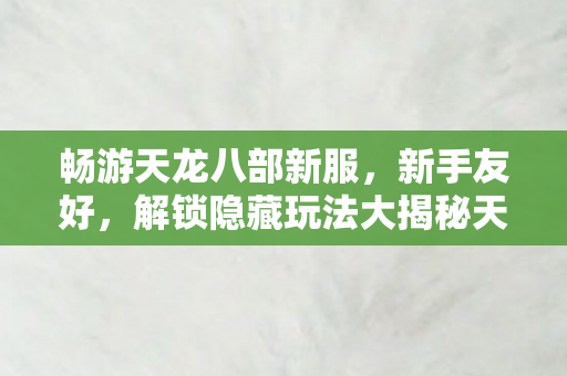 解锁隐藏玩法大揭秘天龙八部私服图片