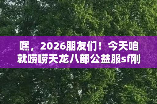 今天咱就唠唠天龙八部公益服sf刚开一秒这事儿图片