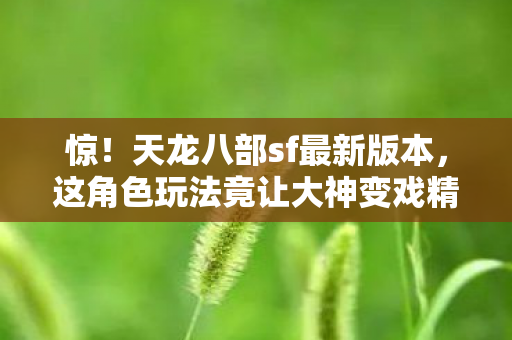 这角色玩法竟让大神变戏精图片