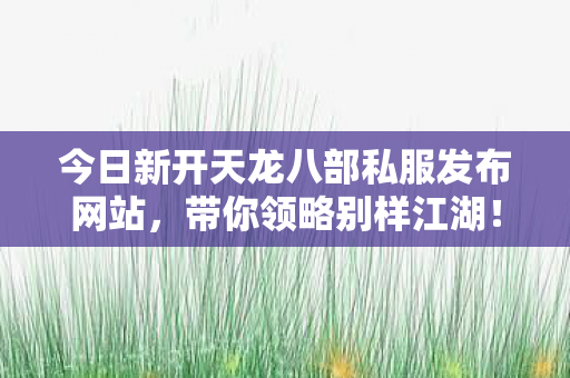 今日新开天龙八部私服发布网站图片