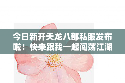 今日新开天龙八部私服发布啦图片