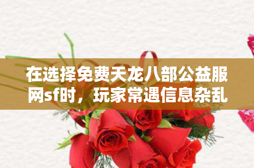 在选择免费天龙八部公益服网sf时图片