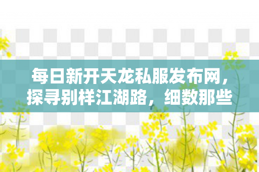 细数那些年踩过的坑与摸出的野路子天龙私服图片