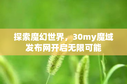 30my魔域发布网开启无限可能图片