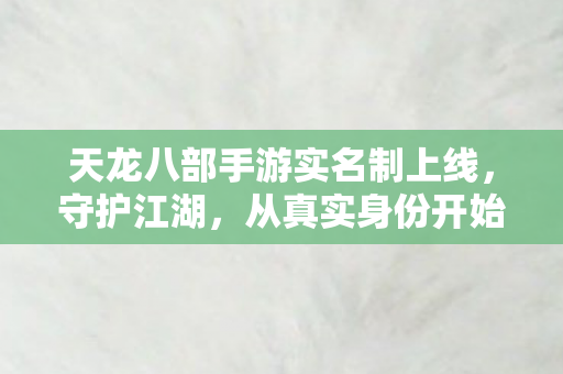 天龙八部手游实名制上线图片