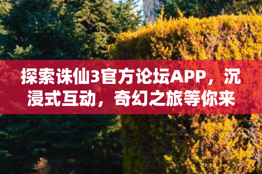 探索诛仙3官方论坛APP图片