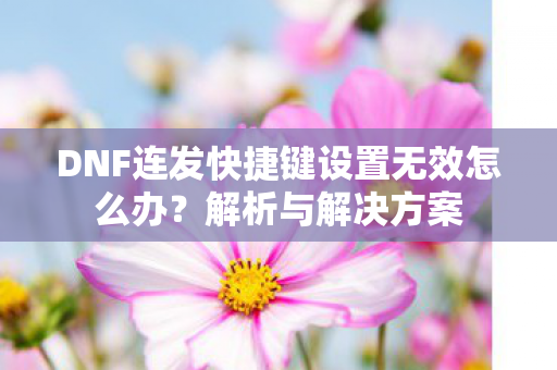 DNF连发快捷键设置无效怎么办图片
