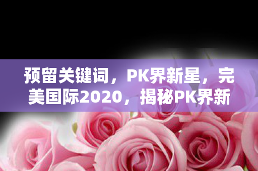 揭秘PK界新星职业图片