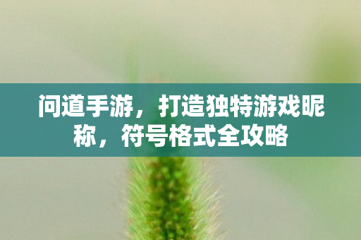 打造独特游戏昵称图片