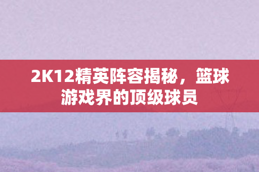 2K12精英阵容揭秘图片