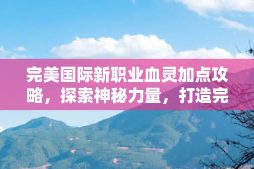 完美国际新职业血灵加点攻略图片