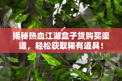 揭秘热血江湖盒子货购买渠道图片