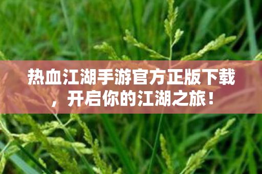热血江湖手游官方正版下载图片