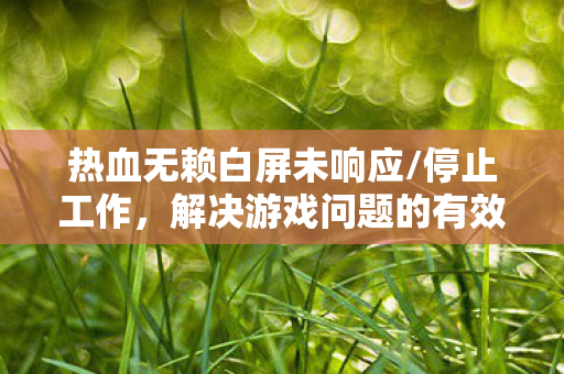 解决游戏问题的有效方法图片