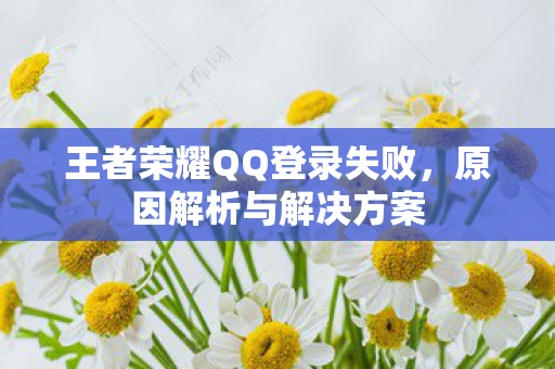 王者荣耀QQ登录失败图片