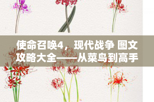 使命召唤4,现代战争 图文攻略大全——从菜鸟到高手的进阶之路,使命召唤4,现代战争图文攻略,从菜鸟到高手的进阶之路 使命召唤4,现代战争 图文攻略大全——从菜鸟到高手的进阶之路,使命召唤4,现代战争图文攻略,从菜鸟到高手的进阶之路