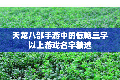 天龙八部手游中的惊艳三字以上游戏名字精选图片