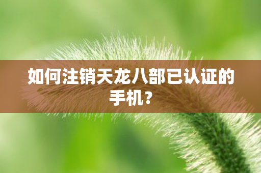 如何注销天龙八部已认证的手机图片