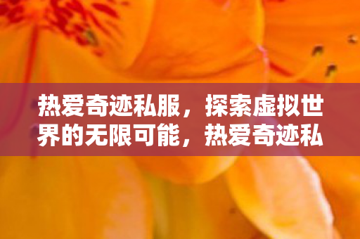 热爱奇迹私服,探索虚拟世界的无限可能,热爱奇迹私服,探索虚拟世界的无限可能 热爱奇迹私服,探索虚拟世界的无限可能,热爱奇迹私服,探索虚拟世界的无限可能