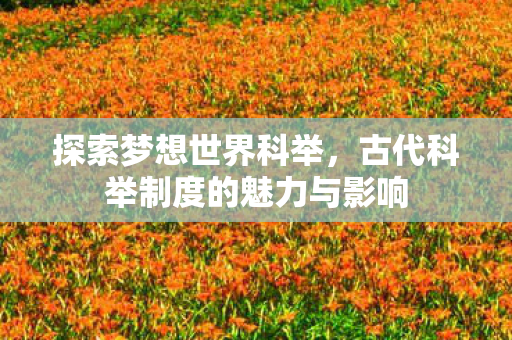 古代科举制度的魅力与影响图片